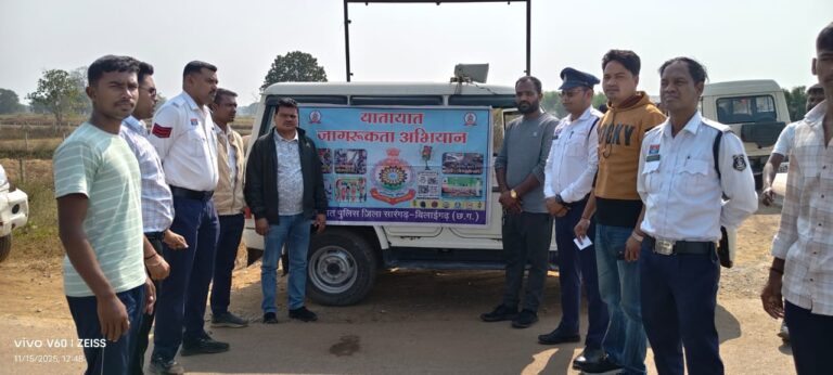 यातायात पुलिस सारंगढ़ बिलाईगढ़ ने चलाया यातायात जागरूकता अभियान।